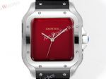 THB Factory Cartier Santos Red/Black Face Rubber Band 1847 MC Movement Watch